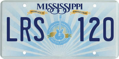 MS license plate LRS120