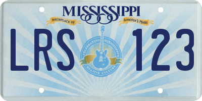 MS license plate LRS123