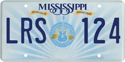 MS license plate LRS124