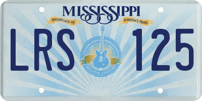 MS license plate LRS125