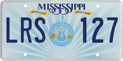 MS license plate LRS127