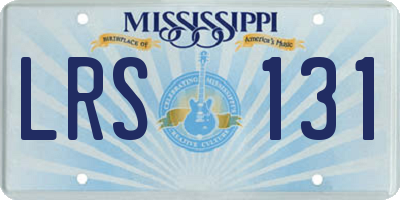 MS license plate LRS131