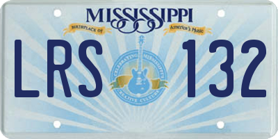 MS license plate LRS132