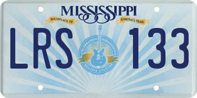 MS license plate LRS133
