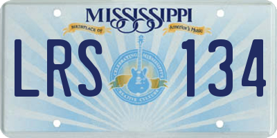 MS license plate LRS134