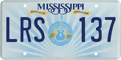 MS license plate LRS137