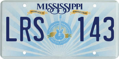 MS license plate LRS143