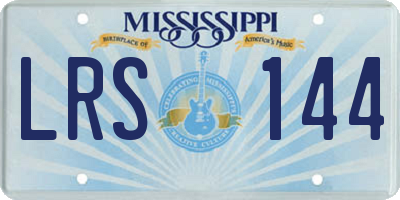 MS license plate LRS144