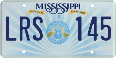 MS license plate LRS145