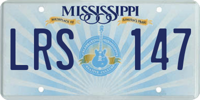 MS license plate LRS147