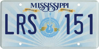 MS license plate LRS151