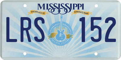 MS license plate LRS152