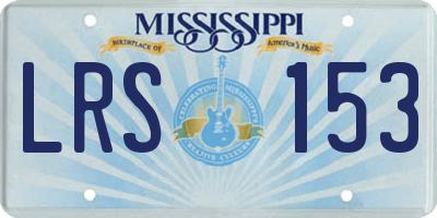 MS license plate LRS153