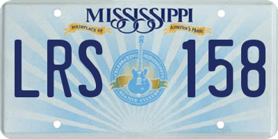 MS license plate LRS158