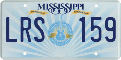 MS license plate LRS159