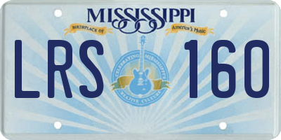 MS license plate LRS160