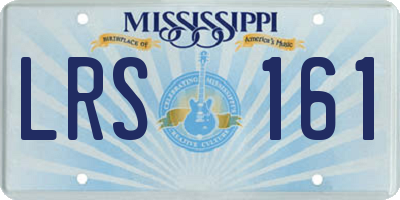 MS license plate LRS161