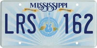 MS license plate LRS162
