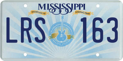MS license plate LRS163