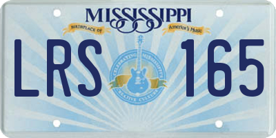MS license plate LRS165