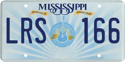 MS license plate LRS166