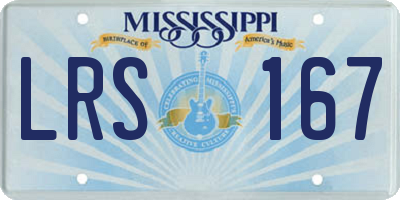MS license plate LRS167