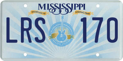 MS license plate LRS170