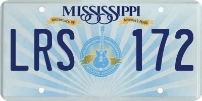 MS license plate LRS172