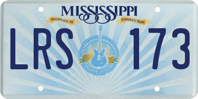 MS license plate LRS173