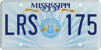 MS license plate LRS175