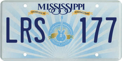 MS license plate LRS177