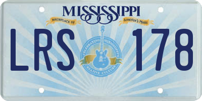 MS license plate LRS178