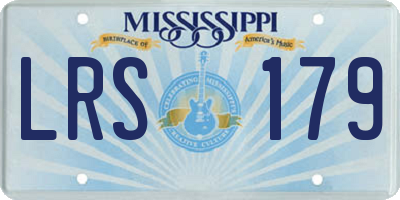 MS license plate LRS179