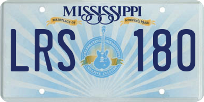 MS license plate LRS180