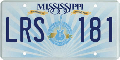 MS license plate LRS181