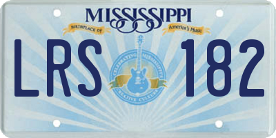 MS license plate LRS182