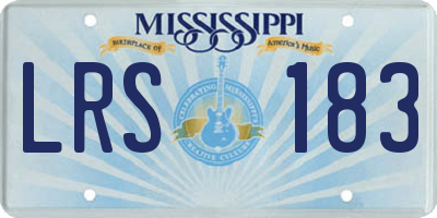 MS license plate LRS183