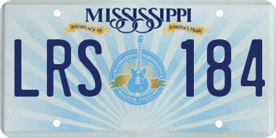 MS license plate LRS184