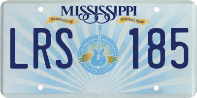 MS license plate LRS185
