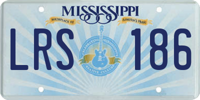 MS license plate LRS186