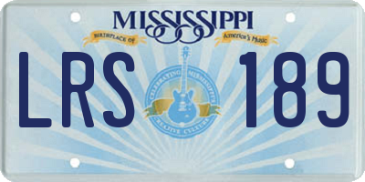 MS license plate LRS189