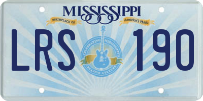 MS license plate LRS190