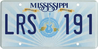 MS license plate LRS191