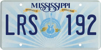 MS license plate LRS192