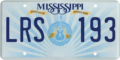 MS license plate LRS193
