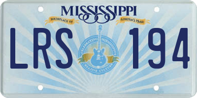 MS license plate LRS194
