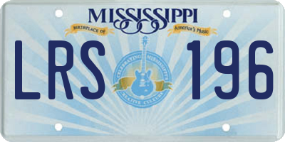 MS license plate LRS196