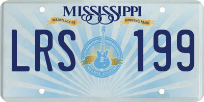 MS license plate LRS199