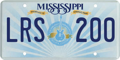 MS license plate LRS200