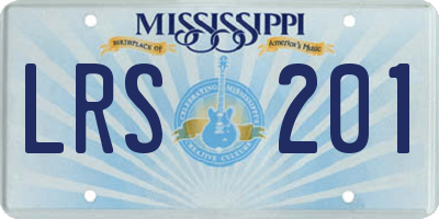 MS license plate LRS201